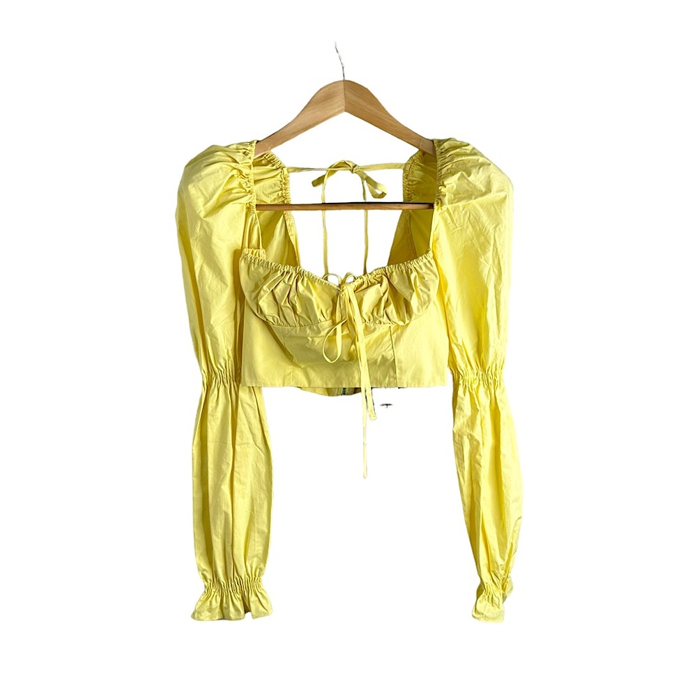Yellow flirty blouse, new! With tags, size small